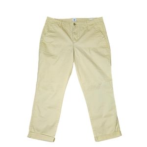 NWOT Gap Cropped Yellow High Rise Girlfriend Khakis Size 12